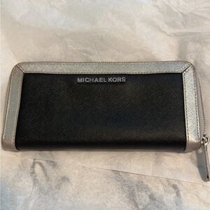 Michael Kors Black Wallet with Silver Trim